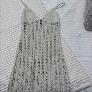 H&M Cream Crochet Mini Dress